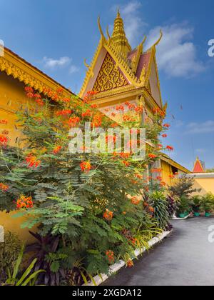Außenansicht des Königspalastes in Phnom Penh, Kambodscha, Indochina, Südostasien, Asien Stockfoto
