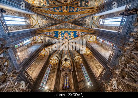 Inneres der Kathedrale Sainte-Cecile, UNESCO-Weltkulturerbe, Albi, Midi-Pyrenäen, Frankreich, Europa Stockfoto