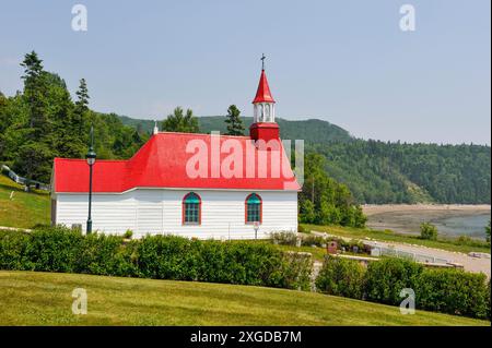 Kapelle von Tadoussac am Saint Lawrence River, Region Cote-Nord, Provinz Quebec, Kanada, Nordamerika Stockfoto