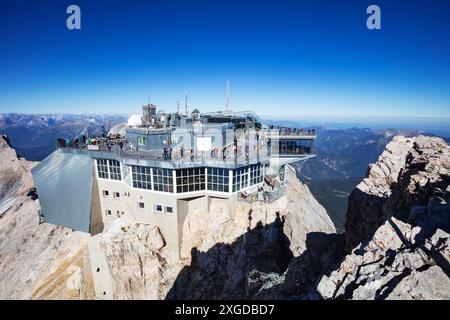 Seilbahnstation, Zugspitze, höchster Berg Deutschlands mit 2962 m, Garmisch Partenkirchen, Bayern, Deutschland, Europa Stockfoto