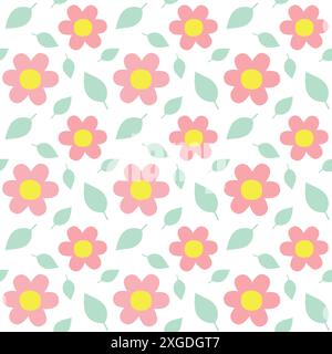 Nahtloses Vektor-Muster von rosa Blumen Stock Vektor