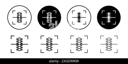 Body Spine Scan Symbol Vektor Logo Set Sammlung für Web App ui Stock Vektor