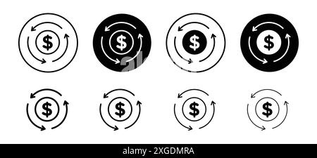 Symbol „Circulation of Money“ (2) Vektor-Logo-Set-Sammlung für Web-App-ui Stock Vektor