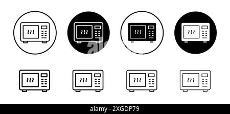 Mikrowellenherd Symbol Vektor Logo Set Sammlung für Web App ui Stock Vektor