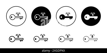 Symbol „Schlüssel zum Erfolg“ Vektor-Logo-Set-Sammlung für Web-App-ui Stock Vektor