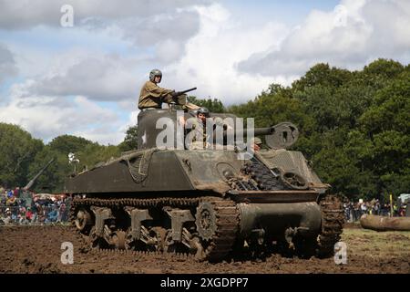 Sherman M4 75-mm-Panzer aus dem Zweiten Weltkrieg Stockfoto