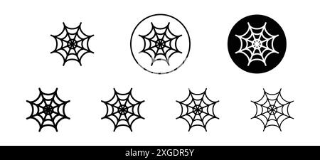Spider Web-Symbol-Vektor-Logo-Set-Sammlung für Web-App-ui Stock Vektor