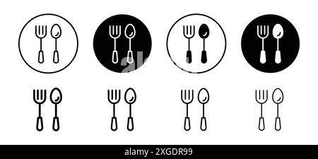 SET-Sammlung für Löffel und Fork-Symbol für Vektor-Logo für die Web-App-benutzeroberfläche Stock Vektor