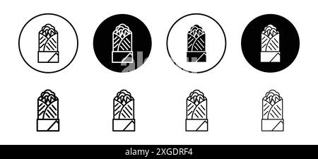 SET-Sammlung für Shawarma-Symbol-Vektor-Logo für die Web-App-benutzeroberfläche Stock Vektor