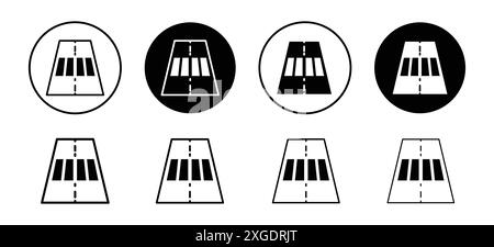 Zebra Crossing Symbol Vektor Logo Set Sammlung für Web App ui Stock Vektor