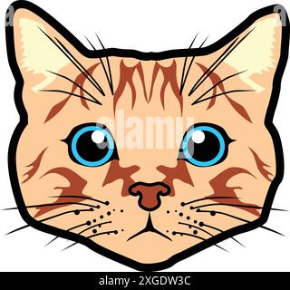 Nette Katzenkopf Maskottchen Vektor-Illustration Stock Vektor