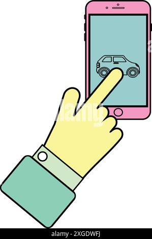 Klicker, Zeiger Handlinie Symbol Stock Vektor