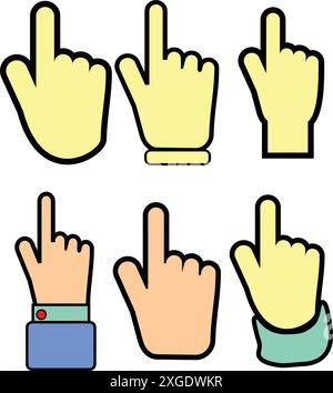 Klicker, Zeiger Handlinie Symbol Stock Vektor