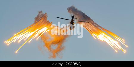 Eurocopter AS332 Super Puma auf der Antidotum Air Show 2024 in Leszno, Polen Stockfoto