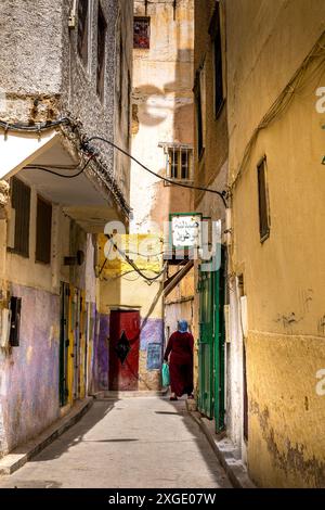 Fès, Marokko - 19. März 2024: Mellah, oder jüdisches Viertel in Fès, Marokko Stockfoto
