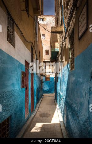 Fès, Marokko - 19. März 2024: Mellah, oder jüdisches Viertel in Fès, Marokko Stockfoto