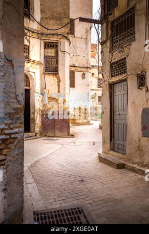 Fès, Marokko - 19. März 2024: Mellah, oder jüdisches Viertel in Fès, Marokko Stockfoto