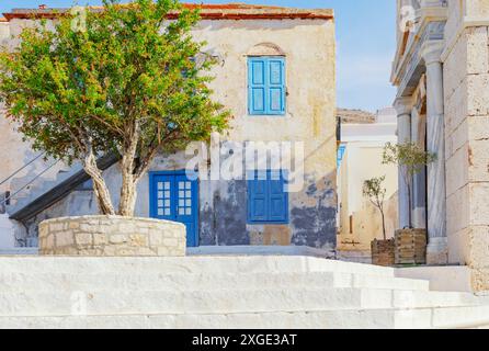 Altstadt, Halki-Insel, Dodekanesische Inseln, Griechenland Stockfoto