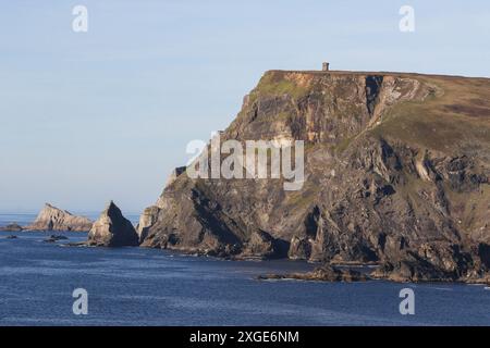 Felsen Geologie Irland Klippen Westküste von Irland Glen Head County Donegal. Stockfoto