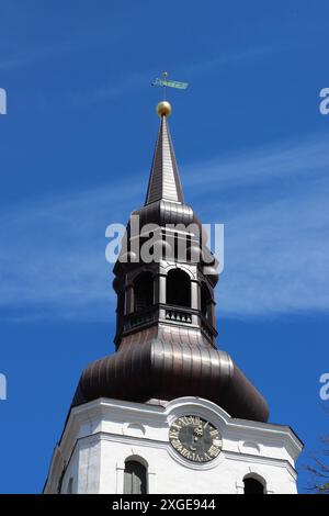 Kupferspitze der Marienkathedrale in Tallinn, Estland Stockfoto