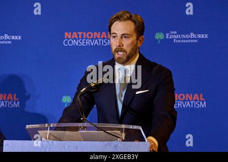 Washington DC, USA. Washington DC, Washington DC, USA. Juli 2024. Theo Wold spricht auf der National Conservative Conference in Washington, DC, Montag, 8. Juli 2024. Quelle: ZUMA Press, Inc./Alamy Live News Stockfoto