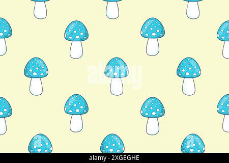 Nahtloses Muster von Fliegenpilzen. Herbstmuster. Waldpilze. Vektorabbildung. Stock Vektor