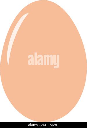 Beige Hühnerei in Schale isoliert auf transparentem Hintergrund. Rezept- oder Menükarten-Designelement. Vektor. Symbol, Aufkleber Poster, Banner, Broschüre, Preisschild, Label oder Web, Reklametafeln, Werbekonzept Stock Vektor