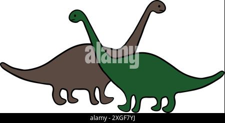Süße und lustige Dinosaurier im Cartoon-Stil Stock Vektor