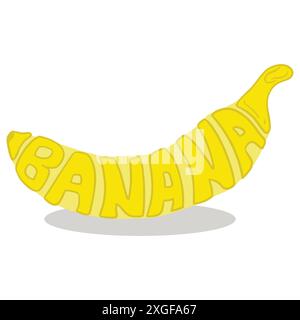 Typografie-Zeichen für frische Bananenfrüchte Stock Vektor
