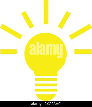 Lampensymbol oder gelbe Glühlampe isoliert Stock Vektor
