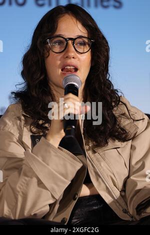 Mexiko-Stadt, Mexiko. Juli 2024. Ximena Sarinana spricht während einer Pressekonferenz für „Entra en Mi Vida“ im Cinepolis Miyana in Mexiko-Stadt am 8. Juli 2024. (Foto: Yamak Perea/Eyepix Group) (Foto: Eyepix/NurPhoto) Credit: NurPhoto SRL/Alamy Live News Stockfoto