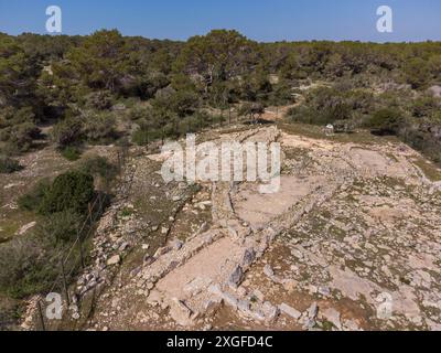 Archäologische Stätte Barbaria II, Formentera, Pitiusas-Inseln, Balearengemeinschaft, Spanien Stockfoto