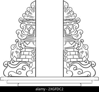 Balinesisches Tor oder Gapura-Gebäude Stock Vektor