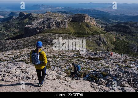 Abfahrt zum Puig de Ca Pass, Escorca, Mallorca, Balearen, Spanien Stockfoto