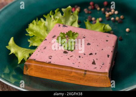 Hausgemachte Terrine auf einem Teller Stockfoto