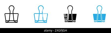 Binder Clip-Symbol-Vektor-Logo-Set-Sammlung für Web-App-ui Stock Vektor