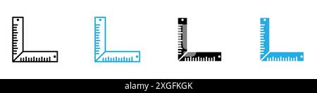 Tischler Lineal Symbol Vektor Logo Set Sammlung für Web App ui Stock Vektor