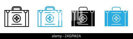 Erste-Hilfe-Kasten-Symbol-Vektor-Logo-Set-Sammlung für Web-App-ui Stock Vektor