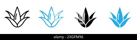 Aloe Vera Symbol Vektor Logo Set Sammlung für Web App ui Stock Vektor