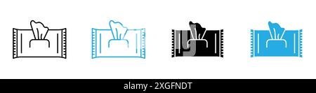 Make-up Entferner Wischtücher Symbol Vektor Logo Set Sammlung für Web App ui Stock Vektor