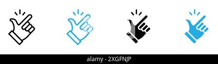 Fingerschnappsymbol Vektor-Logo-Set-Sammlung für Web-App-ui Stock Vektor