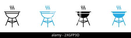 Grill-Symbol-Vektor-Logo-Set-Sammlung für Web-App-ui Stock Vektor