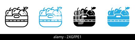 Obstkorb Icon Vektor Logo Set Kollektion für Web App ui Stock Vektor