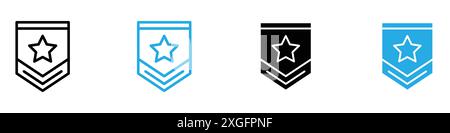 Militär-Rang-Badge-Symbol-Vektor-Logo-Set-Kollektion für Web-App-ui Stock Vektor