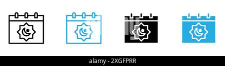 Ramadan Kalender Symbol Vektor Logo Set Sammlung für Web App ui Stock Vektor