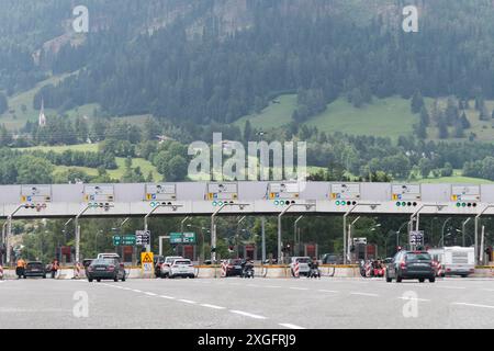 Autostrada A22 Autostrada Del Brennero Barriera Vipiteno Mautstelle Sterzing Mautstelle Sterzing in Sterzing Vipiteno, Trentino-Südtirol, Italien© Wojciech S Stockfoto