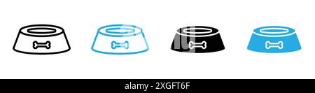 Haustiere Schüssel Symbol Vektor Logo Set Sammlung für Web App ui Stock Vektor