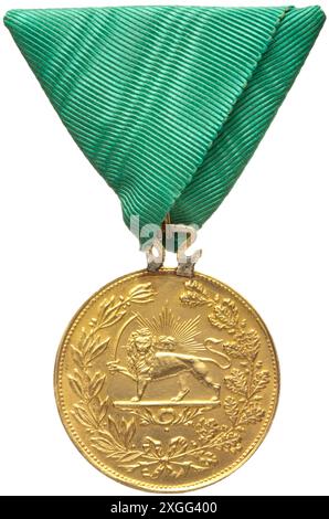 Eine goldene Medaille für Tapferkeit unter Mozaffar ad-DIN Shah Stockfoto