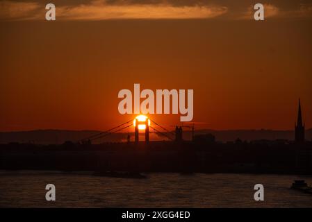 Sonnenaufgangsfotografie in Köln Stockfoto