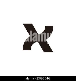Buchstabe x schwarze Straße einfacher geometrischer Logo-Vektor Stock Vektor